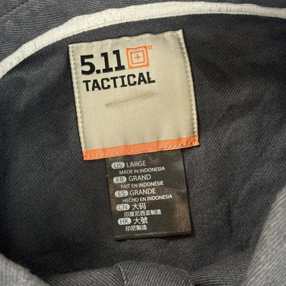5.11 tactical Series Mens Snap Button Long Sleeve Woven Work Casual Shirt Grey L - Picture 9 of 9